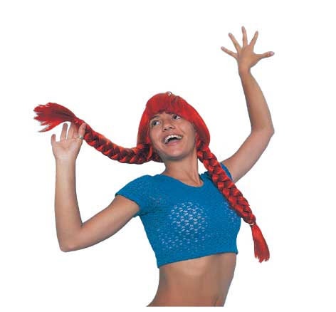 Gauloise Villager Red Wig With Two Braids About 20 Inches Long Costume Wig