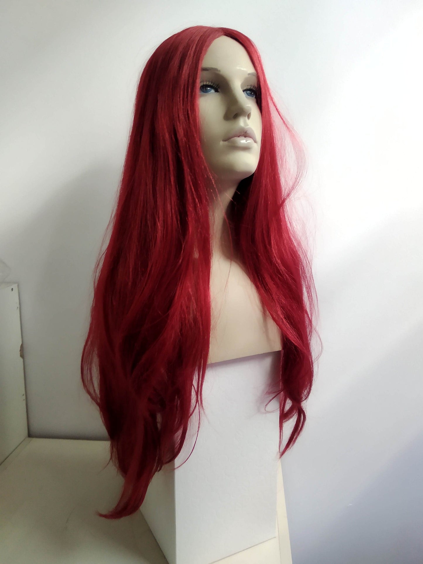 The Devil Fire Red Dark Vampiress Long 70 cm (26" )  Cosplay Costume Wig