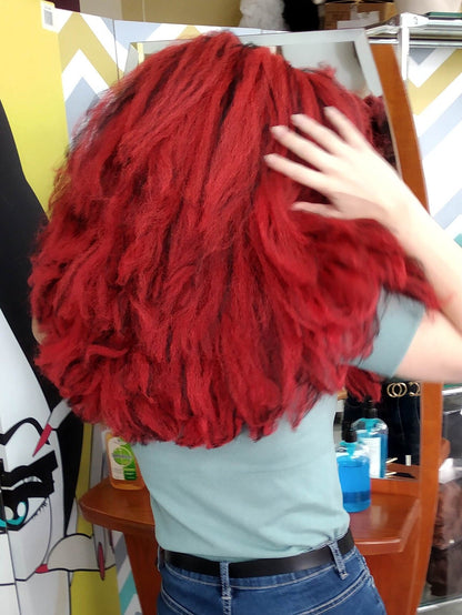 Fantasy  Black and Red  Halloween  Lady  Long Texturised Costume Party Wig