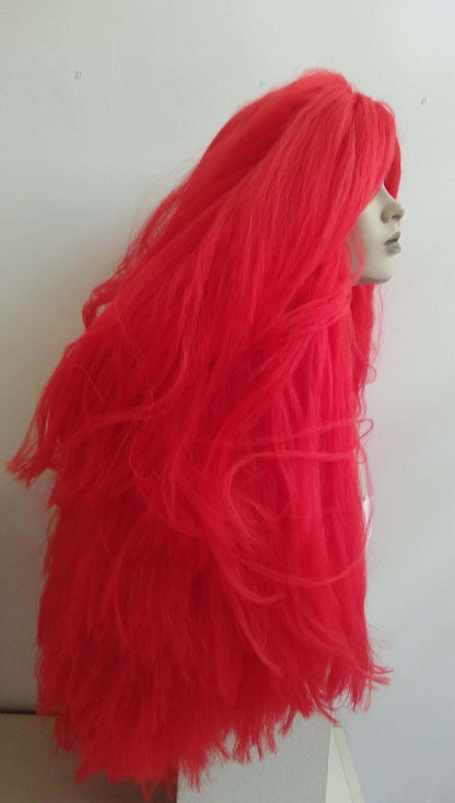 Titania  Red  Lady  Extra Long Texturised Costume Party Wig