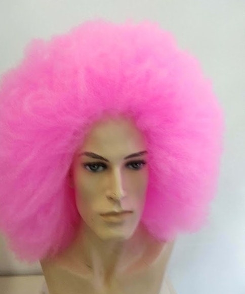 Large Pink Afro  Costume Wig