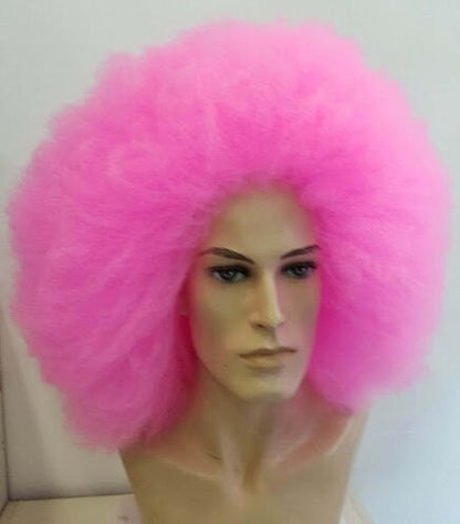 Large Pink Afro  Costume Wig
