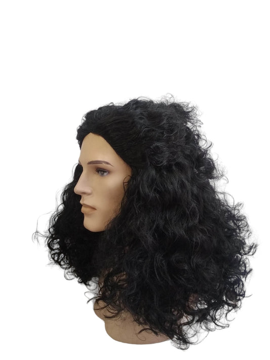 Warrior 's Black Wavy - Curly Long Wig