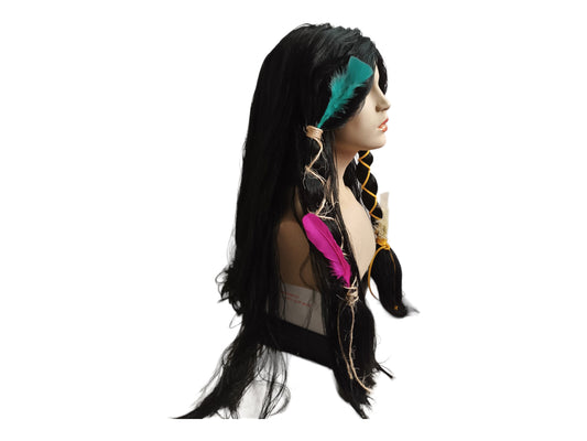 Native American Indian Female and Male costume  extra long 65 cm or 26" wig