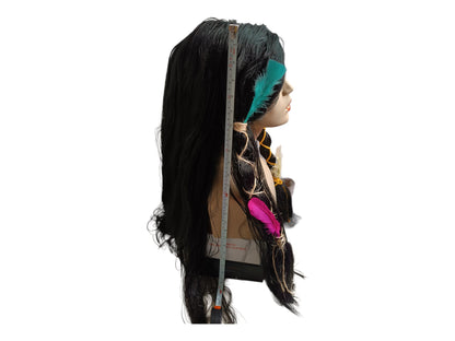 Native American Indian Female and Male costume  extra long 65 cm or 26" wig