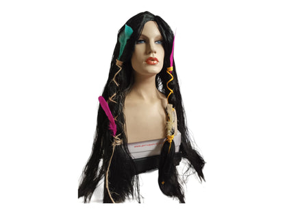Native American Indian Female and Male costume  extra long 65 cm or 26" wig