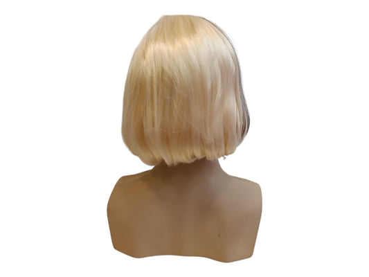 Kira mid length blonde bob with black streaks  wig