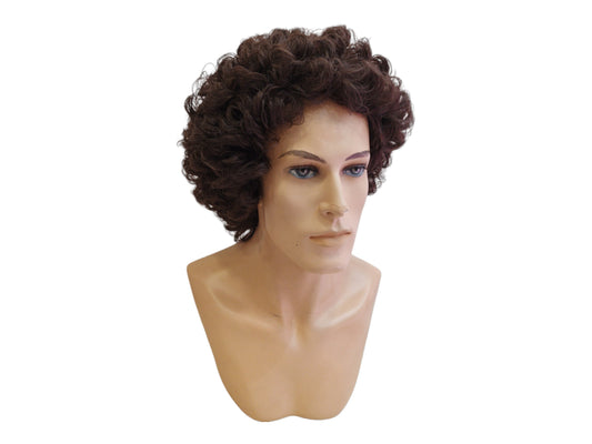 Roman Male  Dark Brown Curly Wig