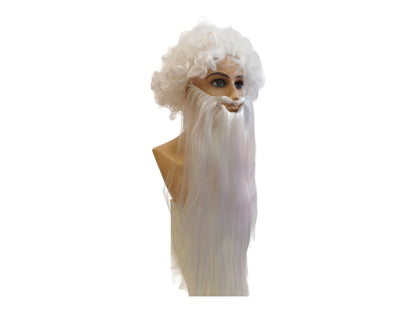 Druid Langt Lige Hvidt Skæg 70 cm eller 27"