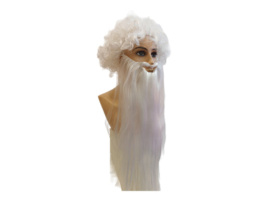 Druid Langt Lige Hvidt Skæg 70 cm eller 27"
