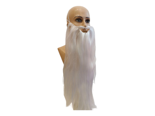 Druid Langt Lige Hvidt Skæg 70 cm eller 27"