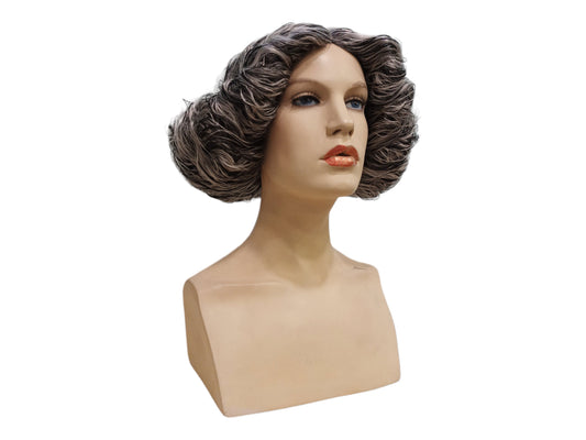 Lady Elsie Mayer Salt and Pepper Gray Edwardian Gibson Girl -peruukki Cosplay-uudelleennäytös