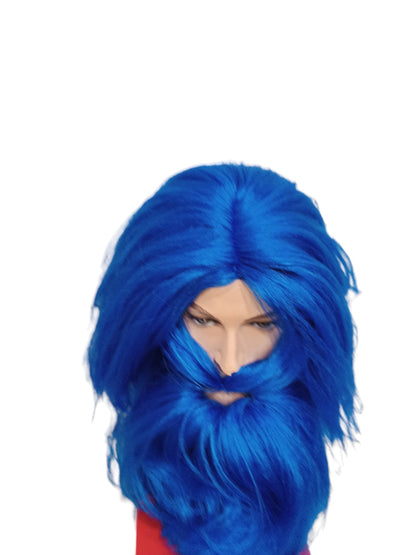 Barbebleu Σετ Μεγάλη Μπλε Περούκα και Γενιάδα