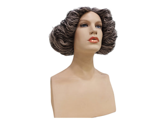 Lady Elsie Mayer Salt and Pepper Gray Edwardian Gibson Girl -peruukki Cosplay-uudelleennäytös