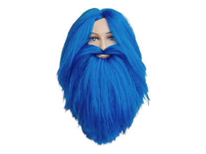 Barbebleu Σετ Μεγάλη Μπλε Περούκα και Γενιάδα