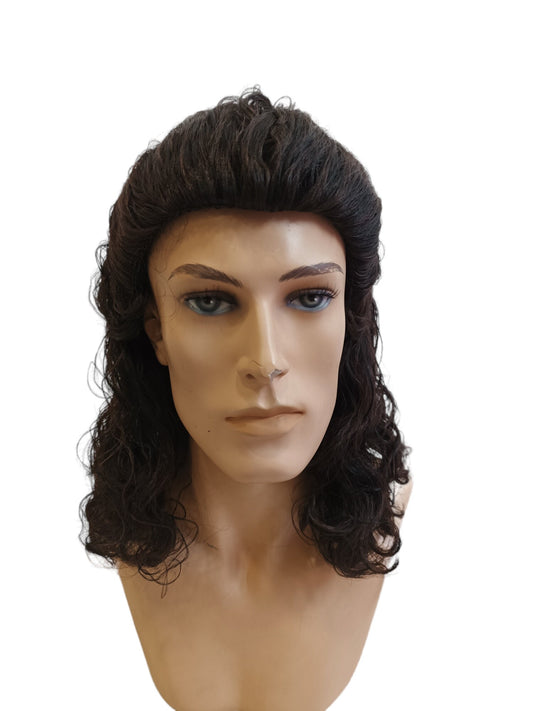 Jack Burton Brown long wavy Mullet men s  Wig