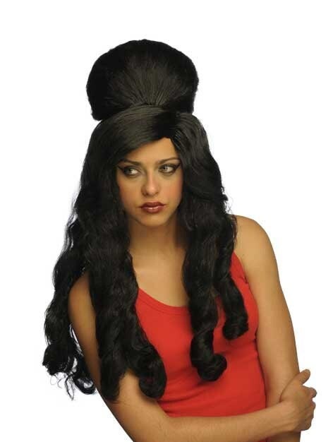 Amy Winehouse Black  Wig | Stacked  Wig | Cosplay Wig | Black Bouffant Wig