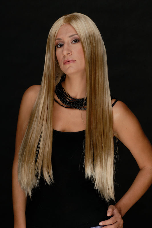 Leda - Waist Long Blonde Straight Wig with middle parting