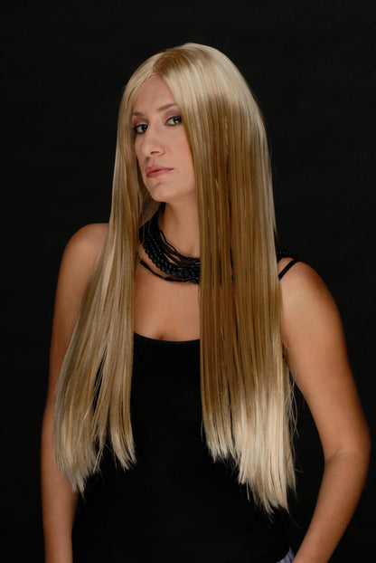 Leda - Waist Long Blonde Straight Wig with middle parting