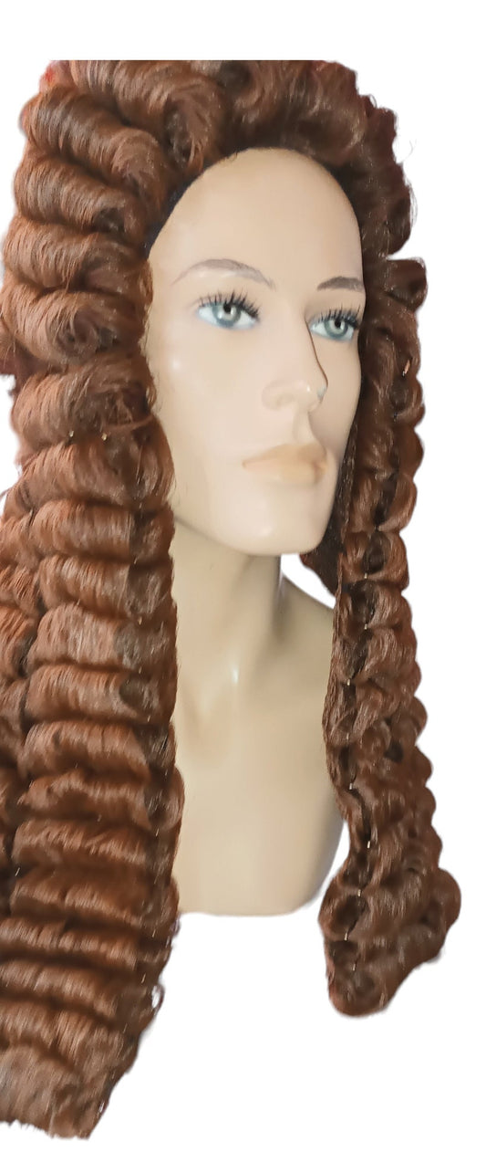 Samuel Pepys Lysebrun Barok Paryk - Restoration Nobleman Lange Krøller Stil