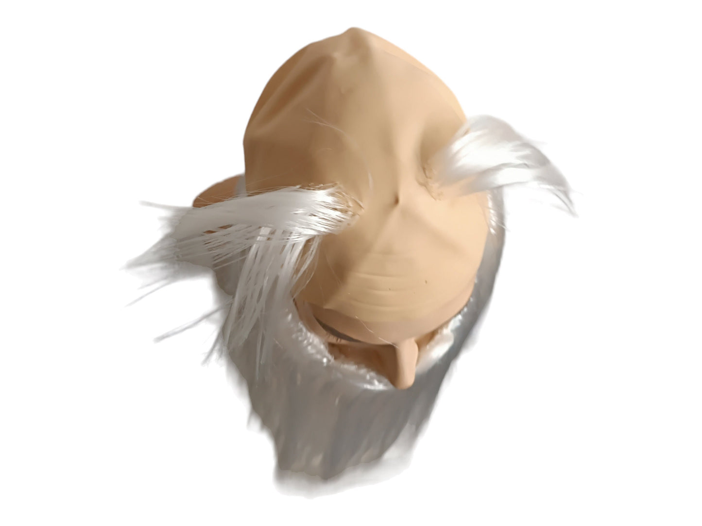 Druid Set Long hair wig and baldhead with Long Straight White Beard 70 cm or 27"