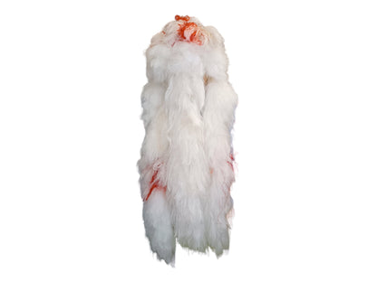 Xandor hvid ekstra lang 64" 160cm Cosplay Tekstureret paryk med striber