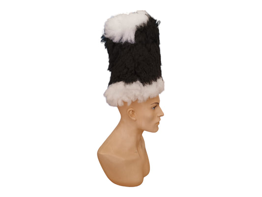 High Perfect Balanced Tight Fitting Black and White Wig for Carnival, Halloween, Team Fans, and Sports Events