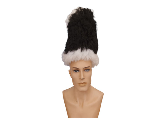 High Perfect Balanced Tight Fitting Black and White Wig for Carnival, Halloween, Team Fans, and Sports Events