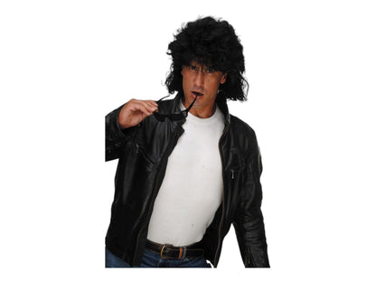 Mullet sort paryk til mænd fra 1980'erne