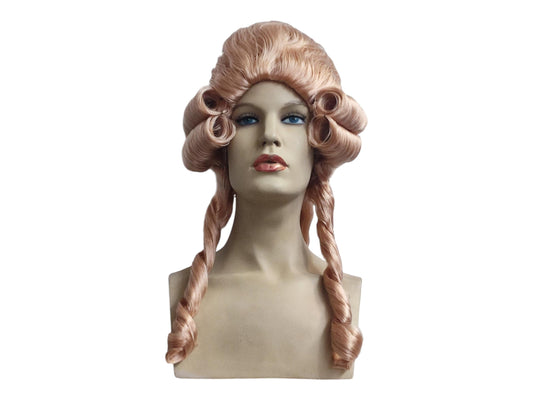 Marie Antoinette - Beskidtblond rokoko-paryk med elegante krøller og fletninger – Kan tilpasses teater- og historiske kostumer