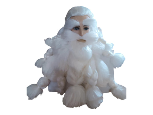 Stojk Hvid Version af det legendariske paryk- og skæg- og øjenbrynskostume-cosplaysæt