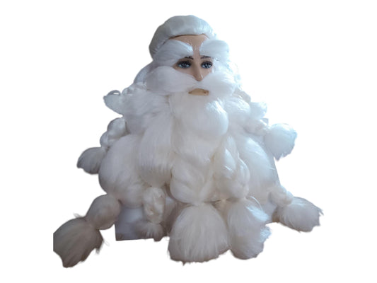 Stojk Hvid Version af det legendariske paryk- og skæg- og øjenbrynskostume-cosplaysæt