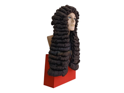 Samuel Pepys Brown Baroque Wig - Restoration Nobleman Long Curls Style