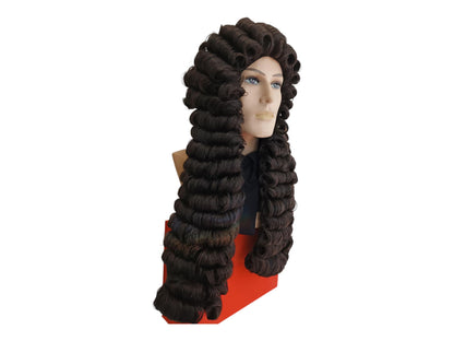 Samuel Pepys Brown Baroque Wig - Restoration Nobleman Long Curls Style