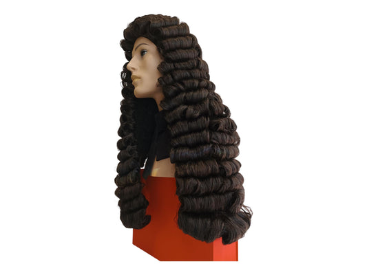 Samuel Pepys Brown Baroque Wig - Restoration Nobleman Long Curls Style