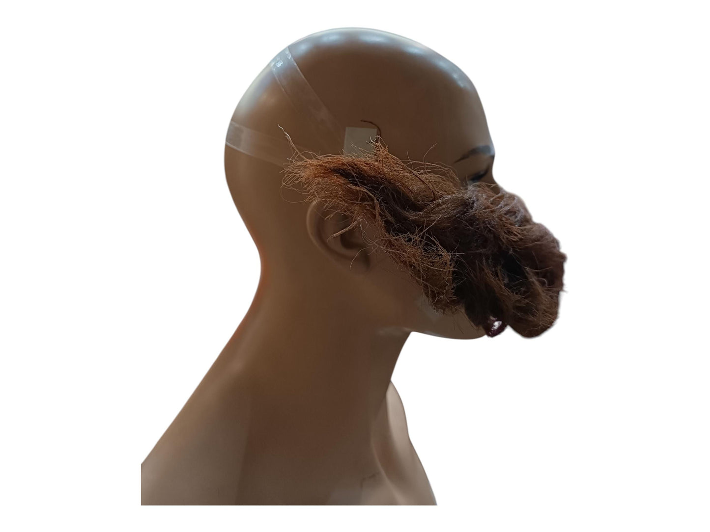 Legendary Villain-inspired Oversized Light Brown Mustache With Wire Frame Light Brown Cosplay Long Moustache With Transparent Band