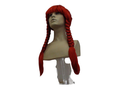 Gauloise Villager Red Wig With Two Braids About 20 Inches Long Costume Wig