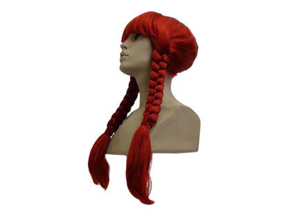 Gauloise Villager Red Wig With Two Braids About 20 Inches Long Costume Wig