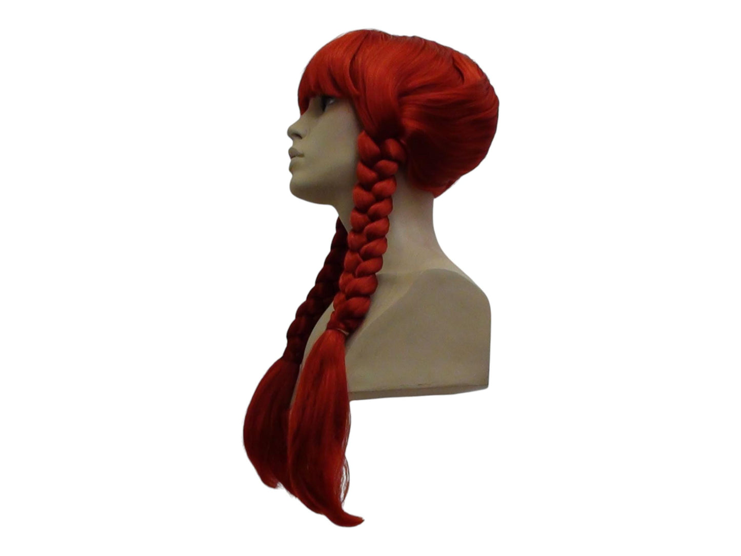 Gauloise Villager Red Wig With Two Braids About 20 Inches Long Costume Wig