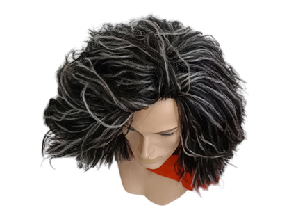 Maestro Medium Length Black Grey Matt Wig Cosplay Costume Theatrical