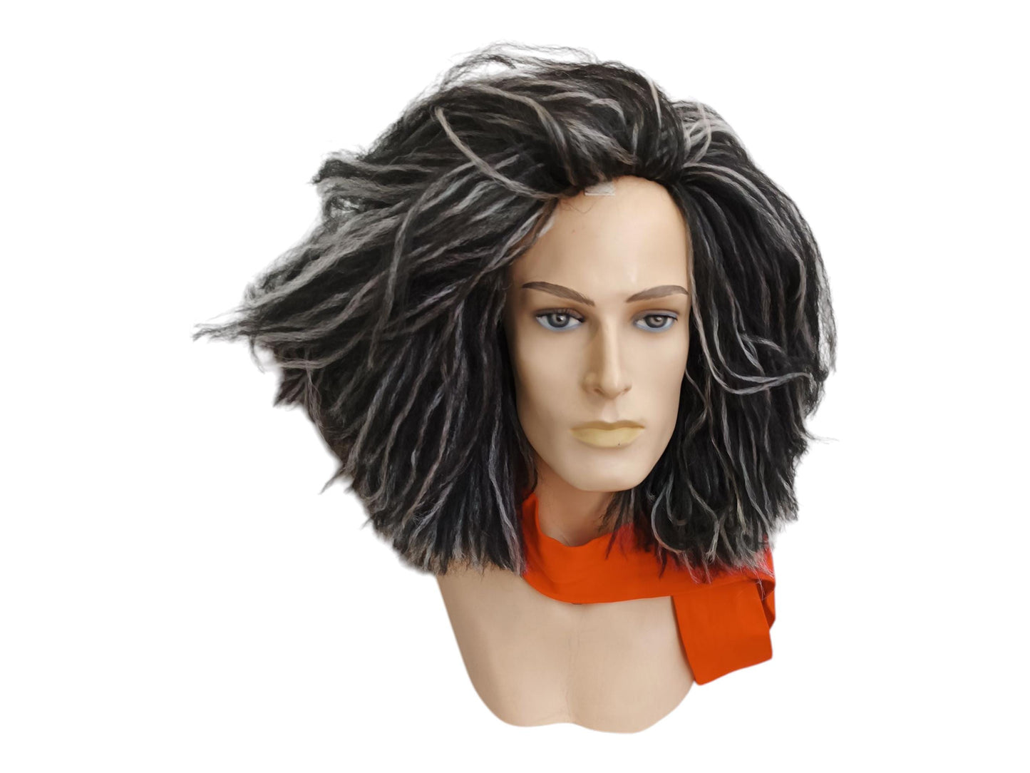 Maestro Medium Length Black Grey Matt Wig Cosplay Costume Theatrical
