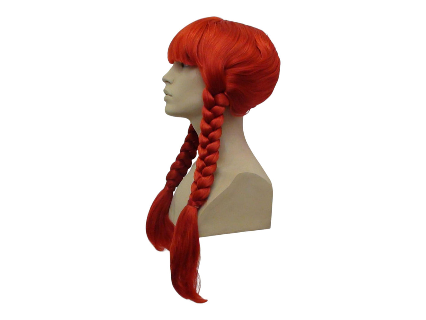 Gauloise Villager Red Wig With Two Braids About 20 Inches Long Costume Wig