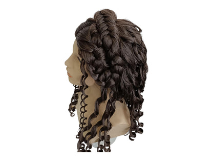 Helen Of Troy Wig – Dark Brown Version Goddess Wig With Braids And Long Curls – Historical Theater Wig – Medieval, Baroque, Hair
