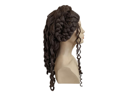 Helen Of Troy Wig – Dark Brown Version Goddess Wig With Braids And Long Curls – Historical Theater Wig – Medieval, Baroque, Hair