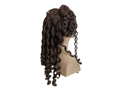 Helen Of Troy Wig – Dark Brown Version Goddess Wig With Braids And Long Curls – Historical Theater Wig – Medieval, Baroque, Hair