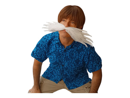 White Gerald Legendary Villain-inspired Oversized Mustache With Wire Frame Cosplay Character's Long Moustache With Rubber Band