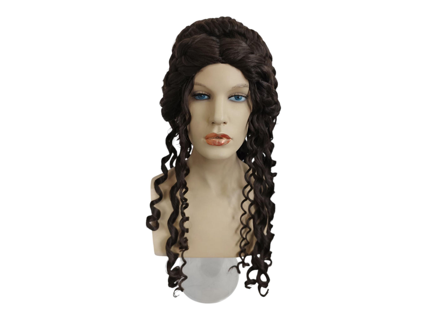 Helen Of Troy Wig – Dark Brown Version Goddess Wig With Braids And Long Curls – Historical Theater Wig – Medieval, Baroque, Hair