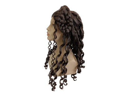 Helen Of Troy Wig – Dark Brown Version Goddess Wig With Braids And Long Curls – Historical Theater Wig – Medieval, Baroque, Hair