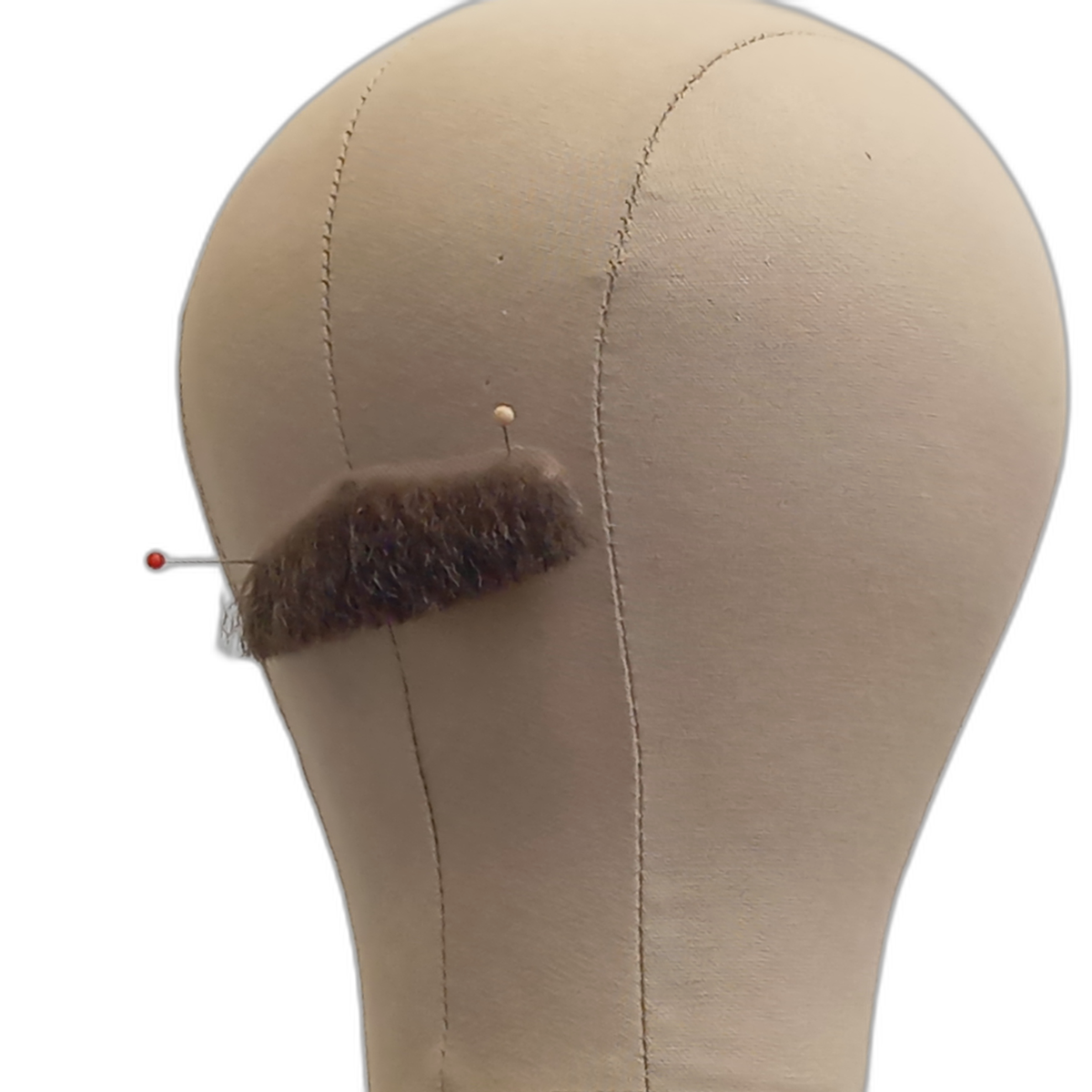 Handmade Brown Human Hair Moustache on Lace