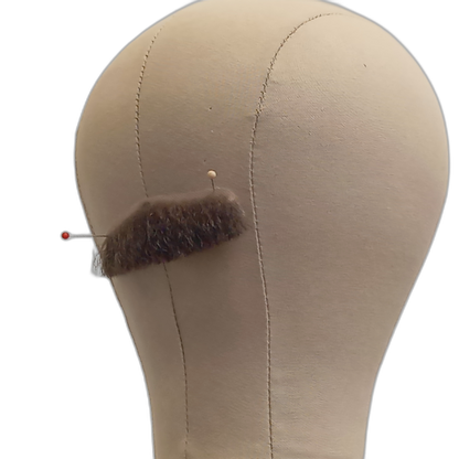 Handmade Brown Human Hair Moustache on Lace